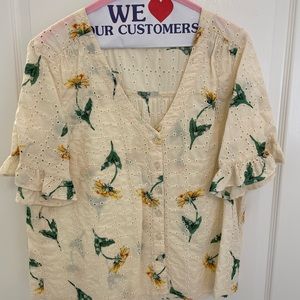 Madewell eyelet lace short sleeved top